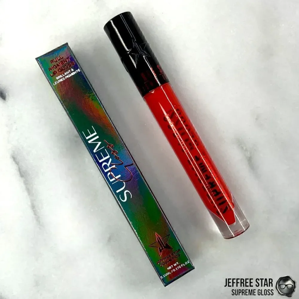 JEFFREE STAR HALLOWEEN 21 SUPREME GLOSS FULL PIGMENT LIP COLOR DEVIL HORNS RED